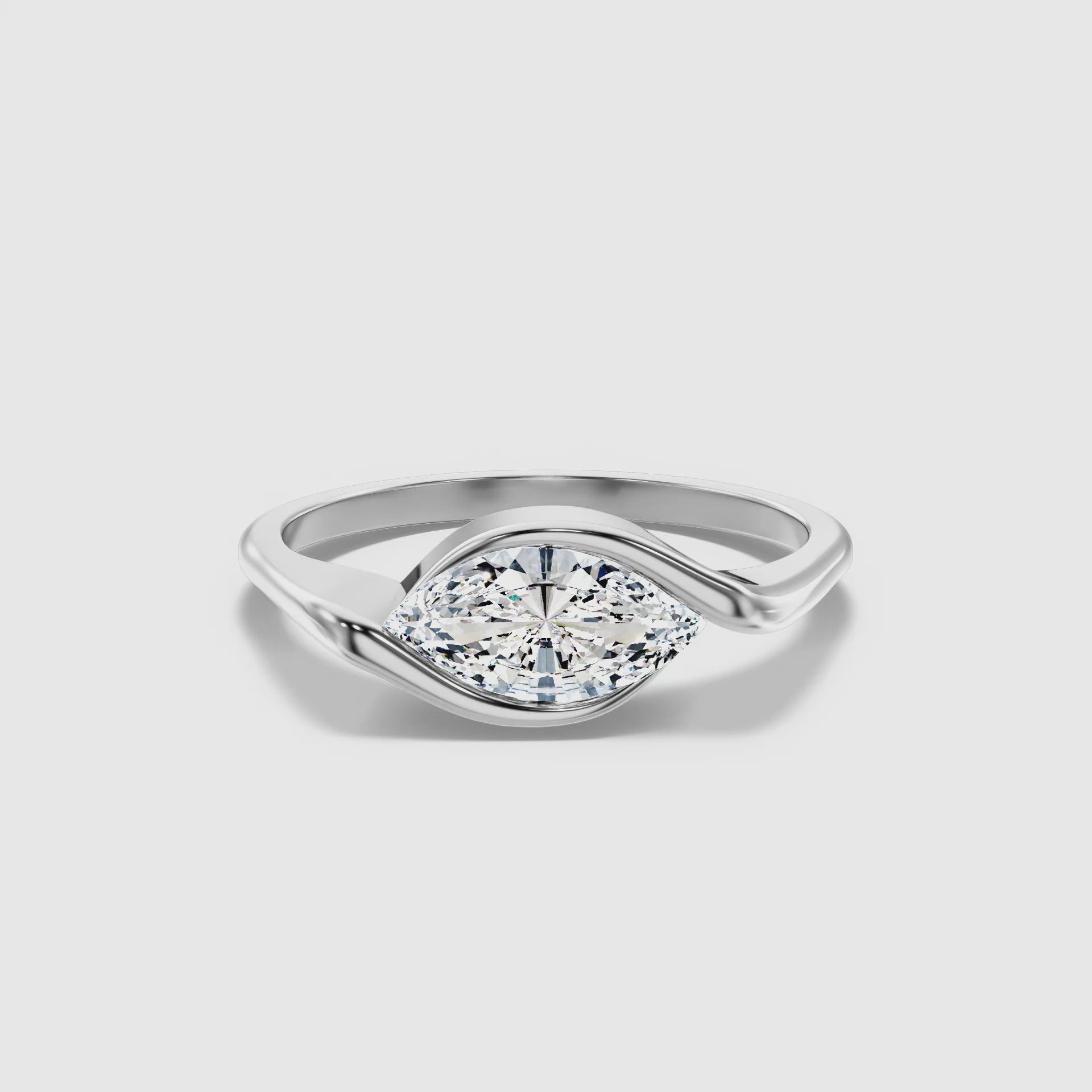 Vira Marquise East West Half Bezel Lab Grown Diamond Ring